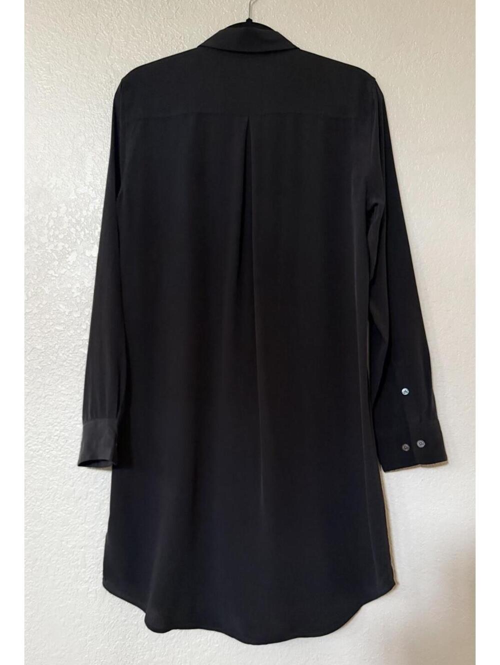 New Equipment Essential Silk Shirt Dress In Black Size M $325 - Picture 8 of 12